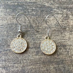 NWOT Small rhinestoned circle earrings!
